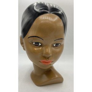 Vintage Ceramic Polynesian African American Young Woman Bust Handpainted